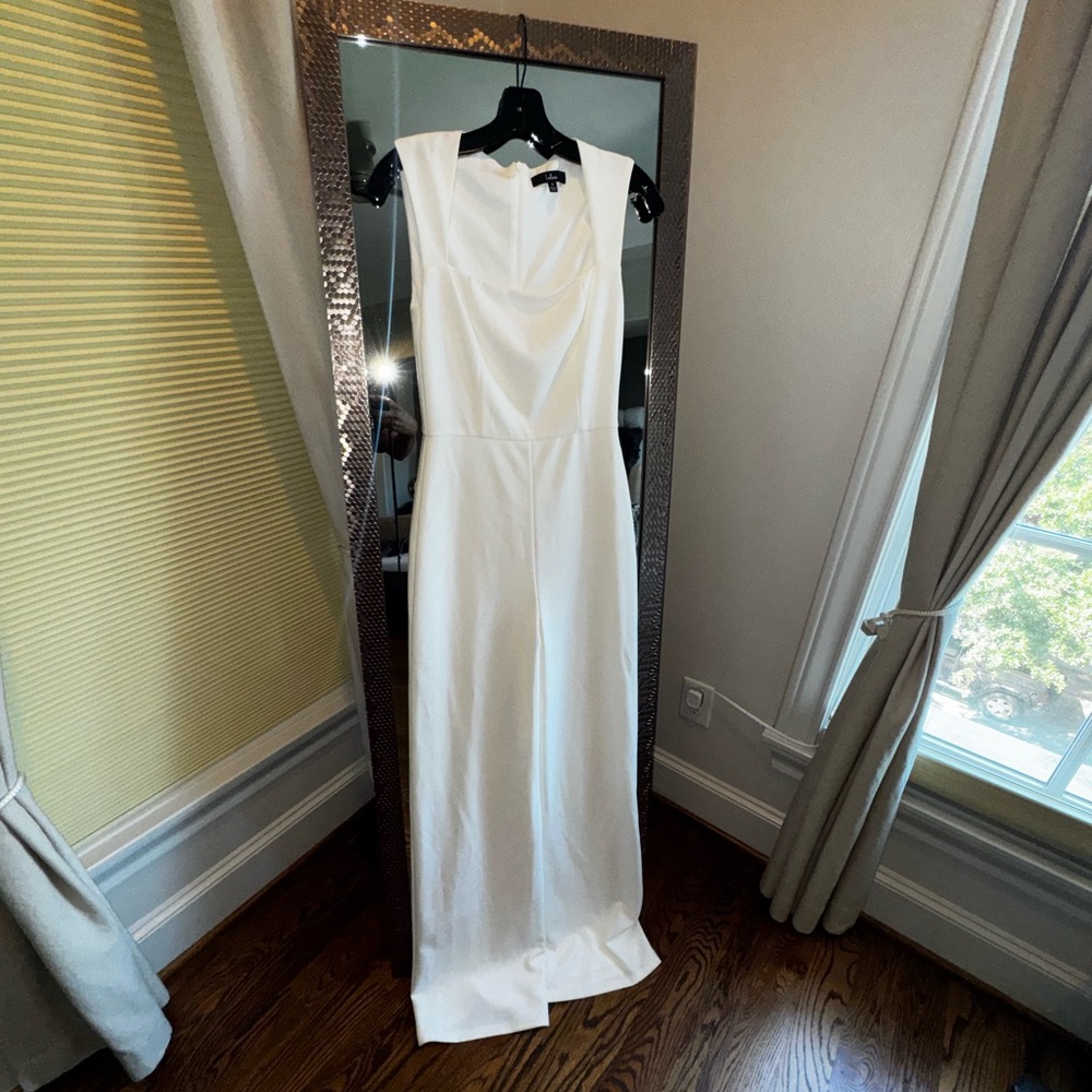 Lulu's Elegant White Sleeveless Jumpsuit